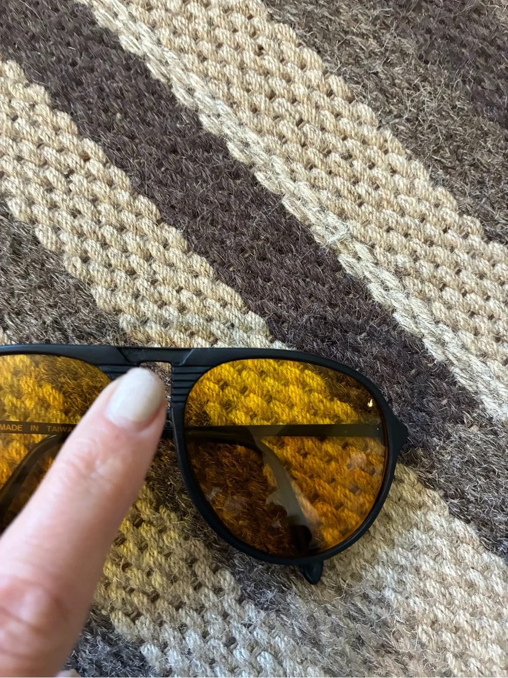 Vintage AmberVision Night Drive Sunglasses Aviator 80s 90s As Seen On TV Taiwan